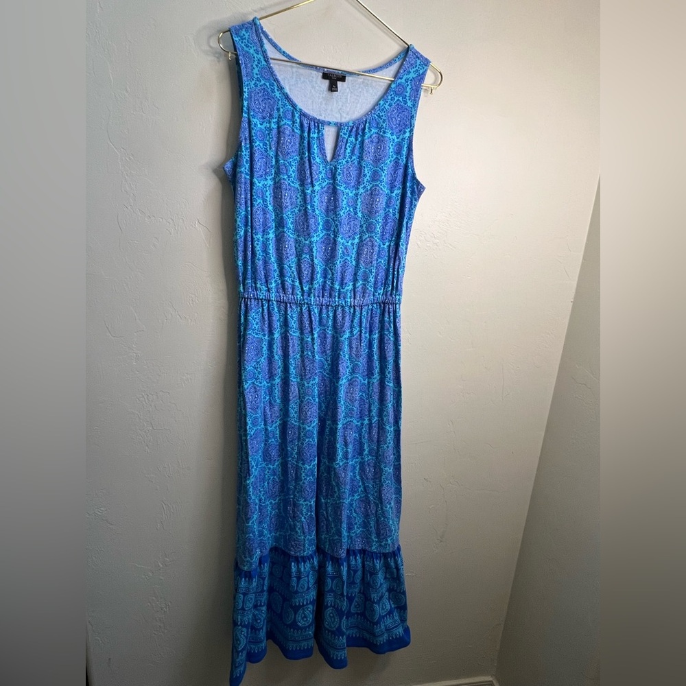 Talbots‎ Blue and Teal Maxi Dress